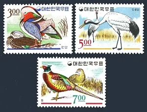 Корея 1966, Птицы, 3 марки